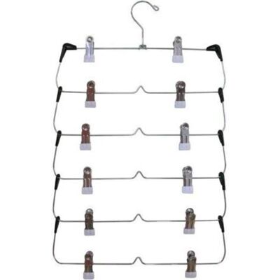 OEM Juego De 6 Perchas Para Pantalones Con Pinzas - Fabricadas En Metal Cromado Resistente Y Duradero - Ahorran Espacio - Perchas Múltiples Con Pinza Antideslizante Ajustable Para Pantalones, Faldas, Etc. OEM Juego De 6 Perchas Para Pantalones Con Pinzas - Fabricadas En Metal Cromado Resistente Y Duradero - Ahorran Espacio - Perchas Múltiples Con Pinza Antideslizante Ajustable Para Pantalones, Faldas, Etc.