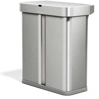 Simplehuman - Papelera Sin Contacto 58 L, Acero Inoxidable Mate St2050 Simplehuman - Papelera Sin Contacto 58 L, Acero Inoxidable Mate St2050