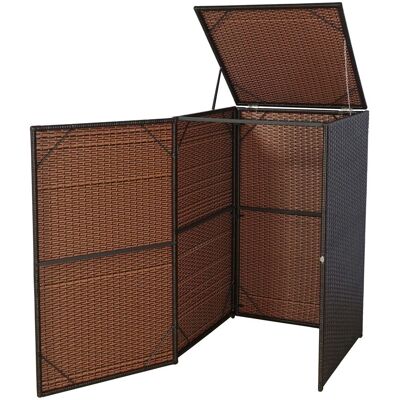 Décoshop26 - Cubo De Basura Exterior Refugio Contenedor De Basura De Polirratán Marrón 120 Litros 040002858 Décoshop26 - Cubo De Basura Exterior Refugio Contenedor De Basura De Polirratán Marrón 120 Litros 040002858