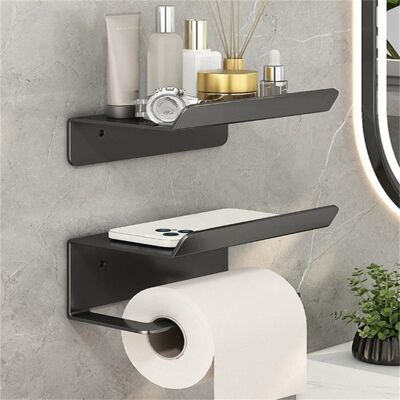 OEM Juego De 2 Soportes Para Papel Higiénico Sin Necesidad De Taladrar, Estante De Baño Negro De 16,5 × 10 × 6 Cm, Diseño Moderno Y Duradero. OEM Juego De 2 Soportes Para Papel Higiénico Sin Necesidad De Taladrar, Estante De Baño Negro De 16,5 × 10 × 6 Cm, Diseño Moderno Y Duradero.