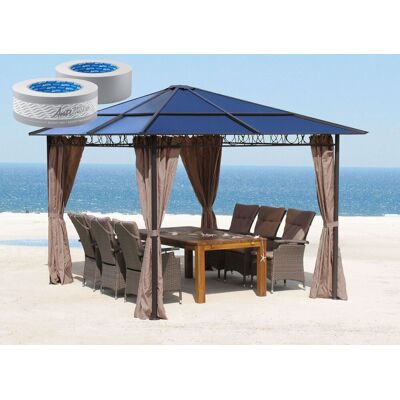 QUICK-STAR Metall Hardtop Pavillon 3x3m Inkl Seitendwandset Und Anti Dust Filterband Doppelstegplatten Polycarbonat Garten Dach Partyzelt Pergola QUICK-STAR Metall Hardtop Pavillon 3x3m Inkl Seitendwandset Und Anti Dust Filterband Doppelstegplatten Polycarbonat Garten Dach Partyzelt Pergola