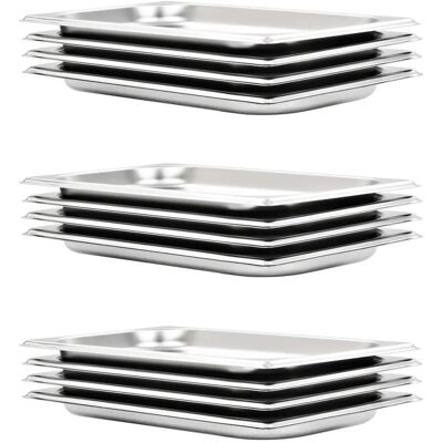 HELLOSHOP26 Lote De 12 Recipientes Gastronorm Apilables Cocina 325 X 176 X 20 Mm De Acero Inoxidable Plateado 020045990 HELLOSHOP26 Lote De 12 Recipientes Gastronorm Apilables Cocina 325 X 176 X 20 Mm De Acero Inoxidable Plateado 020045990