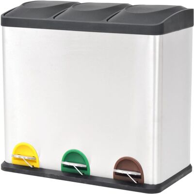 Helloshop26 - Papelera De Acero Inoxidable 54 Litros 020006098 Helloshop26 - Papelera De Acero Inoxidable 54 Litros 020006098