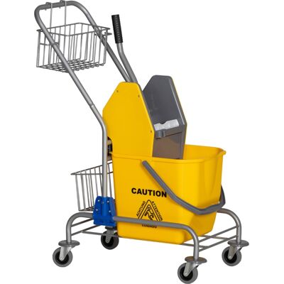 JHY DESIGN Cubo De Limpieza, Cubo Para Fregar, Con Ruedas, De Plástico, Mango De Metal, Amarillo JHY DESIGN Cubo De Limpieza, Cubo Para Fregar, Con Ruedas, De Plástico, Mango De Metal, Amarillo