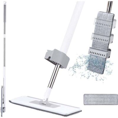 DPZO Fregona De Microfibra Con Dispositivo De Escurrido Integrado, Fregona Profesional Con Mango De 137 Cm De Largo, Fregona Plana Con 2 Almohadillas Reutilizables, Para La Limpieza De Suelos De Madera, La DPZO Fregona De Microfibra Con Dispositivo De Escurrido Integrado, Fregona Profesional Con Mango De 137 Cm De Largo, Fregona Plana Con 2 Almohadillas Reutilizables, Para La Limpieza De Suelos De Madera, La