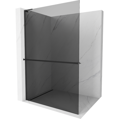 Mexen Kioto+ L Panel De Ducha Con Estante Walk-in 110 X 200 Cm, Grafito, Negro - 800-110-123-70-40 Mexen Kioto+ L Panel De Ducha Con Estante Walk-in 110 X 200 Cm, Grafito, Negro - 800-110-123-70-40