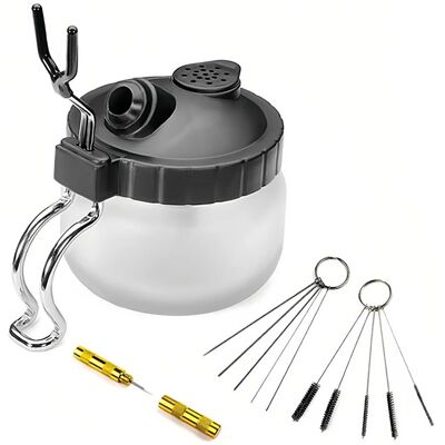 OEM Kit De Limpieza Para Aerógrafo, Recipiente De Vidrio Para Limpieza Con Soporte, 5 Cepillos De Nailon, 5 Agujas De Acero Inoxidable, 1 Aguja De Lavado Para Eliminar Pigmentos Y Suciedad. OEM Kit De Limpieza Para Aerógrafo, Recipiente De Vidrio Para Limpieza Con Soporte, 5 Cepillos De Nailon, 5 Agujas De Acero Inoxidable, 1 Aguja De Lavado Para Eliminar Pigmentos Y Suciedad.