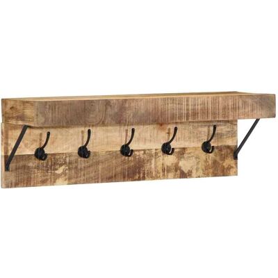 HELLOSHOP26 Perchero Rectangular Moderno Con Almacenaje Ganchos Y Estante 73 X 19 X 23 Cm Madera Maciza De Mango Marrón 020057996 HELLOSHOP26 Perchero Rectangular Moderno Con Almacenaje Ganchos Y Estante 73 X 19 X 23 Cm Madera Maciza De Mango Marrón 020057996