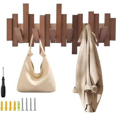 OEM Perchero De Pared De Madera Maciza – 6 Ganchos – Carga Máxima 50 Kg – Fácil Instalación En La Pared – Para Recibidor Y Baño -crezuo OEM Perchero De Pared De Madera Maciza – 6 Ganchos – Carga Máxima 50 Kg – Fácil Instalación En La Pared – Para Recibidor Y Baño -crezuo