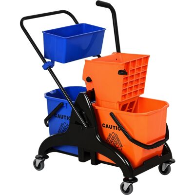 LIIYIELA Carro De Limpieza, Carro De Lavado Profesional Con Escurridor Lateral, Cubo De 26 L + Cesta De Almacenamiento, 78 X 45 X 95 Cm, Naranja LIIYIELA Carro De Limpieza, Carro De Lavado Profesional Con Escurridor Lateral, Cubo De 26 L + Cesta De Almacenamiento, 78 X 45 X 95 Cm, Naranja