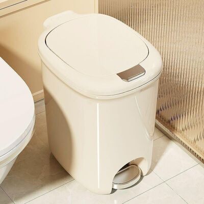 OEM Papelera De Baño Crezuo De 12 Litros, De Plástico Blanco Crema, Con Pedal Y Apertura Manual, Dimensiones 22 Cm X 30 Cm X 33 Cm.-crezuo OEM Papelera De Baño Crezuo De 12 Litros, De Plástico Blanco Crema, Con Pedal Y Apertura Manual, Dimensiones 22 Cm X 30 Cm X 33 Cm.-crezuo