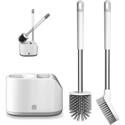 DPZO Cepillo De Inodoro De Silicona, Juego De 2 Cepillos De Inodoro De Silicona Con Soporte De Secado Rápido, Cepillo De Limpieza Para Baño Con Mango De Plástico Antideslizante, Juegos De Limpieza Para Bañ DPZO Cepillo De Inodoro De Silicona, Juego De 2 Cepillos De Inodoro De Silicona Con Soporte De Secado Rápido, Cepillo De Limpieza Para Baño Con Mango De Plástico Antideslizante, Juegos De Limpieza Para Bañ