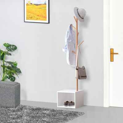 LIIYIELA Perchero De Pie Con Zapatero Colgador Tipo Árbol Moderno 6 Ganchos Para Colgar Ropa Bolsa Pasillo Entrada 40x30x180cm LIIYIELA Perchero De Pie Con Zapatero Colgador Tipo Árbol Moderno 6 Ganchos Para Colgar Ropa Bolsa Pasillo Entrada 40x30x180cm