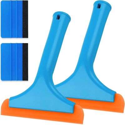 CSPARKV Juego De 2 Limpiacristales Multifuncionales De Plástico Y Silicona Con 2 Rascadores De Fieltro. Raspador De Fieltro Para Espejos De Ducha, Ventanas, Cristales Y Parabrisas De Coche. CSPARKV Juego De 2 Limpiacristales Multifuncionales De Plástico Y Silicona Con 2 Rascadores De Fieltro. Raspador De Fieltro Para Espejos De Ducha, Ventanas, Cristales Y Parabrisas De Coche.