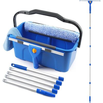 NO BRAND Kit Profesional De Limpieza De Ventanas - Cubo De 3 Galones - Escobilla De Goma Con Mango Largo De 76'' - Estropajo De Microfibra - Hogar - Negocios - Exteriores - Automóvil - 76'' NO BRAND Kit Profesional De Limpieza De Ventanas - Cubo De 3 Galones - Escobilla De Goma Con Mango Largo De 76'' - Estropajo De Microfibra - Hogar - Negocios - Exteriores - Automóvil - 76''