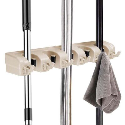 OEM Unidad (beige) Soporte Multifuncional De Pared Para Escobas, Xu, Organizador De Pared Para Fregona Y Escoba Con 5 Ranuras Para Bolas Y 6 Ganchos --crezuo OEM Unidad (beige) Soporte Multifuncional De Pared Para Escobas, Xu, Organizador De Pared Para Fregona Y Escoba Con 5 Ranuras Para Bolas Y 6 Ganchos --crezuo