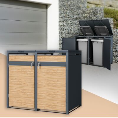 Ml-design - Cubo de basura 2 toneladas 240L - Acero resistente a la intemperie Ml-design - Cubo de basura 2 toneladas 240L - Acero resistente a la intemperie