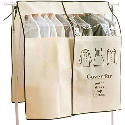 FORIOUS Funda Para Prendas De Vestir, 90 X 110 Cm, Color Beige, Antipolvo, Universal, Protector De Perchas, 2 Unidades. FORIOUS Funda Para Prendas De Vestir, 90 X 110 Cm, Color Beige, Antipolvo, Universal, Protector De Perchas, 2 Unidades.