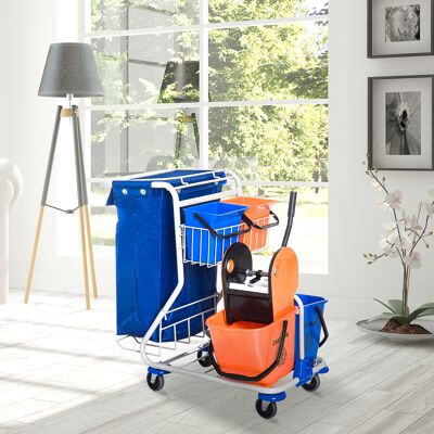 PZCC Carro De Limpieza Profesional Con Bolsa De Basura, 2 Cubos Para Fregona De 18 L, 2 Cubos De Almacenamiento De 6 L, Escurridor De Fregona, Gancho Y Ruedas Para Hoteles Y Posadas, 93 X 80 X 97 Cm, Naran PZCC Carro De Limpieza Profesional Con Bolsa De Basura, 2 Cubos Para Fregona De 18 L, 2 Cubos De Almacenamiento De 6 L, Escurridor De Fregona, Gancho Y Ruedas Para Hoteles Y Posadas, 93 X 80 X 97 Cm, Naran