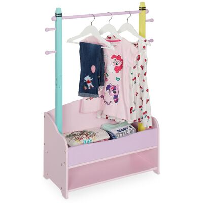 Relaxdays - Perchero Burro Infantil, Colgador De Ropa Para Niños, 2 Baldas, 100,5 X 71 X 30 Cm, Colores Pastel, Multicolor Relaxdays - Perchero Burro Infantil, Colgador De Ropa Para Niños, 2 Baldas, 100,5 X 71 X 30 Cm, Colores Pastel, Multicolor