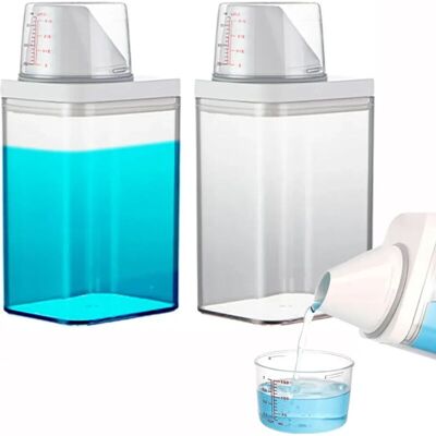 OEM Juego De Dos Recipientes De Plástico Reutilizables De 1000 Ml Para Almacenar Detergente Para Ropa Y Detergente En Polvo Para La Lavandería - Crezuo OEM Juego De Dos Recipientes De Plástico Reutilizables De 1000 Ml Para Almacenar Detergente Para Ropa Y Detergente En Polvo Para La Lavandería - Crezuo