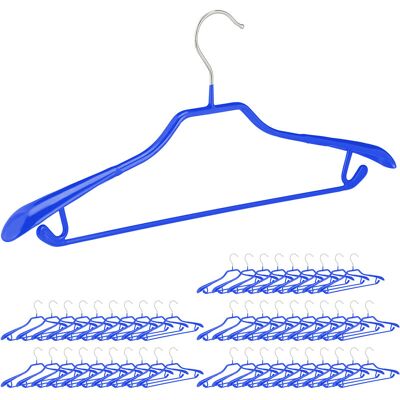 RELAXDAYS 50 Perchas Para Trajes, Barra Pantalones, Gancho Colgar Falda Y Top, Metal Y Pvc, 19 X 45 X 3,5 Cm, Azul RELAXDAYS 50 Perchas Para Trajes, Barra Pantalones, Gancho Colgar Falda Y Top, Metal Y Pvc, 19 X 45 X 3,5 Cm, Azul