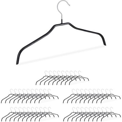 Pack 100 Perchas Ropa Antideslizantes, Metal-pvc, Negro, 21 X 42 X 1 Cm - Relaxdays Pack 100 Perchas Ropa Antideslizantes, Metal-pvc, Negro, 21 X 42 X 1 Cm - Relaxdays
