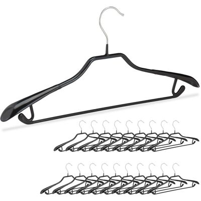 RELAXDAYS Pack De 20 Perchas Ropa Antideslizantes Para Trajes Con Barra, Metal Y Pvc, Negro, 45 Cm RELAXDAYS Pack De 20 Perchas Ropa Antideslizantes Para Trajes Con Barra, Metal Y Pvc, Negro, 45 Cm