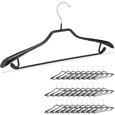 RELAXDAYS Pack De 30 Perchas Ropa Antideslizantes Para Trajes Con Barra, Metal Y Pvc, Negro, 45 Cm RELAXDAYS Pack De 30 Perchas Ropa Antideslizantes Para Trajes Con Barra, Metal Y Pvc, Negro, 45 Cm