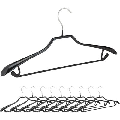 Relaxdays Pack De 40 Perchas Ropa Antideslizantes Para Trajes Con Barra, Metal Y Pvc, Negro, 45 Cm Relaxdays Pack De 40 Perchas Ropa Antideslizantes Para Trajes Con Barra, Metal Y Pvc, Negro, 45 Cm