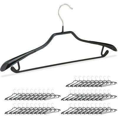 RELAXDAYS Pack De 50 Perchas Ropa Antideslizantes Para Trajes Con Barra, Metal Y Pvc, Negro, 45 Cm RELAXDAYS Pack De 50 Perchas Ropa Antideslizantes Para Trajes Con Barra, Metal Y Pvc, Negro, 45 Cm