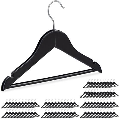 RELAXDAYS Pack 80 Perchas Infantiles Con Gancho Giratorio, Madera, Niños Y Niñas, 19,5 X 30,5 X 1 Cm, Negro RELAXDAYS Pack 80 Perchas Infantiles Con Gancho Giratorio, Madera, Niños Y Niñas, 19,5 X 30,5 X 1 Cm, Negro