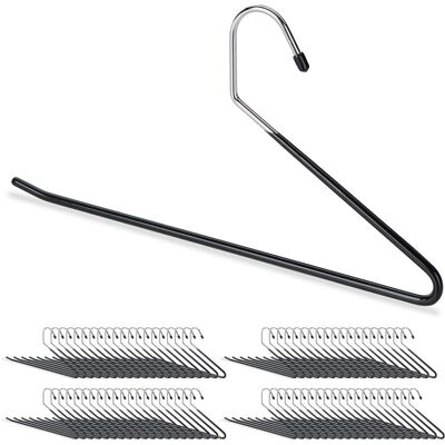 Relaxdays - Pack 80 Perchas para Pantalones - Ahorrador de espacio, Antideslizante, Metal Relaxdays - Pack 80 Perchas para Pantalones - Ahorrador de espacio, Antideslizante, Metal