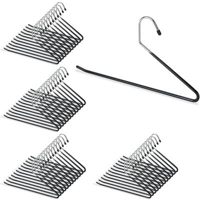 RELAXDAYS Pack De 48 Perchas Ropa Para Pantalones Antideslizantes, Metal Y Pvc, 35 Cm, Negro RELAXDAYS Pack De 48 Perchas Ropa Para Pantalones Antideslizantes, Metal Y Pvc, 35 Cm, Negro