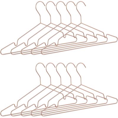Pack De 30 Perchas Ropa Antideslizantes, Metal, Dorado Rosa, 21 X 42 X 0,3 Cm - Relaxdays Pack De 30 Perchas Ropa Antideslizantes, Metal, Dorado Rosa, 21 X 42 X 0,3 Cm - Relaxdays