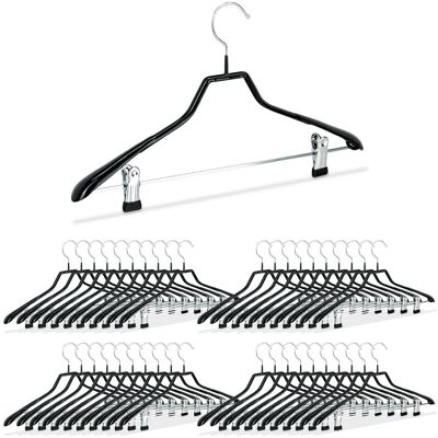 RELAXDAYS Pack De 40 Perchas Ropa Antideslizantes Con Pinzas, Metal Y Pvc, Negro, 42 Cm RELAXDAYS Pack De 40 Perchas Ropa Antideslizantes Con Pinzas, Metal Y Pvc, Negro, 42 Cm