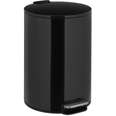 Relaxdays Cubo De Basura Con Pedal 12 L, Cierre Automático, Cubo Interior Extraíble, Metal, Moderno, Cocina, Negro Relaxdays Cubo De Basura Con Pedal 12 L, Cierre Automático, Cubo Interior Extraíble, Metal, Moderno, Cocina, Negro
