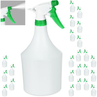 RELAXDAYS Set De 24 Pulverizadores 1 Litro, Boquilla Ajustable, Bote De Spray Con Escala, De Plástico, Blanco Y Verde RELAXDAYS Set De 24 Pulverizadores 1 Litro, Boquilla Ajustable, Bote De Spray Con Escala, De Plástico, Blanco Y Verde