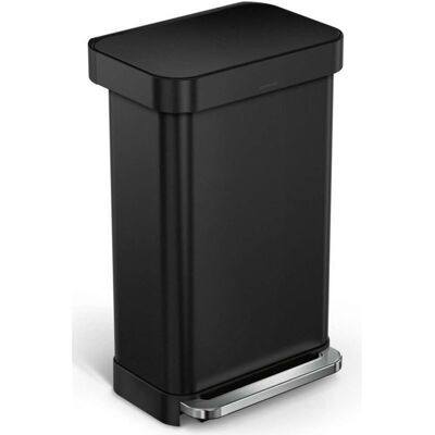 Simplehuman Cubos De Basura - Papelera 45 L, Con Bolsillo Para Bolsa, Negro Mate Cw2092 Simplehuman Cubos De Basura - Papelera 45 L, Con Bolsillo Para Bolsa, Negro Mate Cw2092