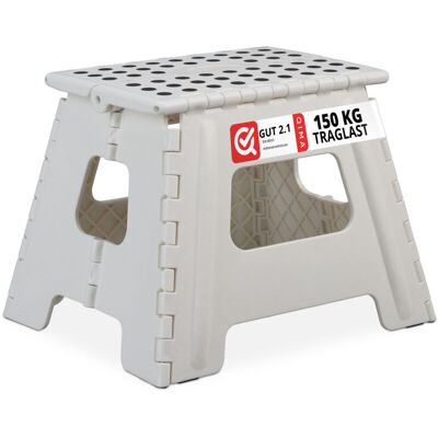 Relaxdays - 10 Taburetes Plegables L, Portátiles, Escalones Baño, Para Niños O Viajes, Hasta 120 Kg, 32,5 Cm, Blanco Relaxdays - 10 Taburetes Plegables L, Portátiles, Escalones Baño, Para Niños O Viajes, Hasta 120 Kg, 32,5 Cm, Blanco