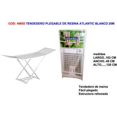 Fplus - Tendedero Alas Plegable De Resina Atlantic Blanco 20 M Fplus - Tendedero Alas Plegable De Resina Atlantic Blanco 20 M