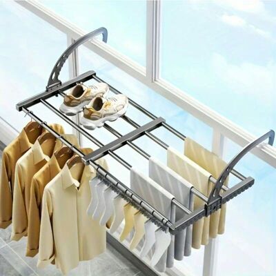 ANPVIZ Tendedero, Secado De Ropa, Secado De Mantas, Barandillas De Secado, Secado De Marcos De Ventanas, Secado De Zapatos, Interior Y Exterior, 50-80/32 Cm ANPVIZ Tendedero, Secado De Ropa, Secado De Mantas, Barandillas De Secado, Secado De Marcos De Ventanas, Secado De Zapatos, Interior Y Exterior, 50-80/32 Cm