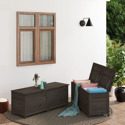 Baúl Para Cojines Madera De Abeto Maciza Antracita 150x50x56 Cm Vidaxl Baúl Para Cojines Madera De Abeto Maciza Antracita 150x50x56 Cm Vidaxl