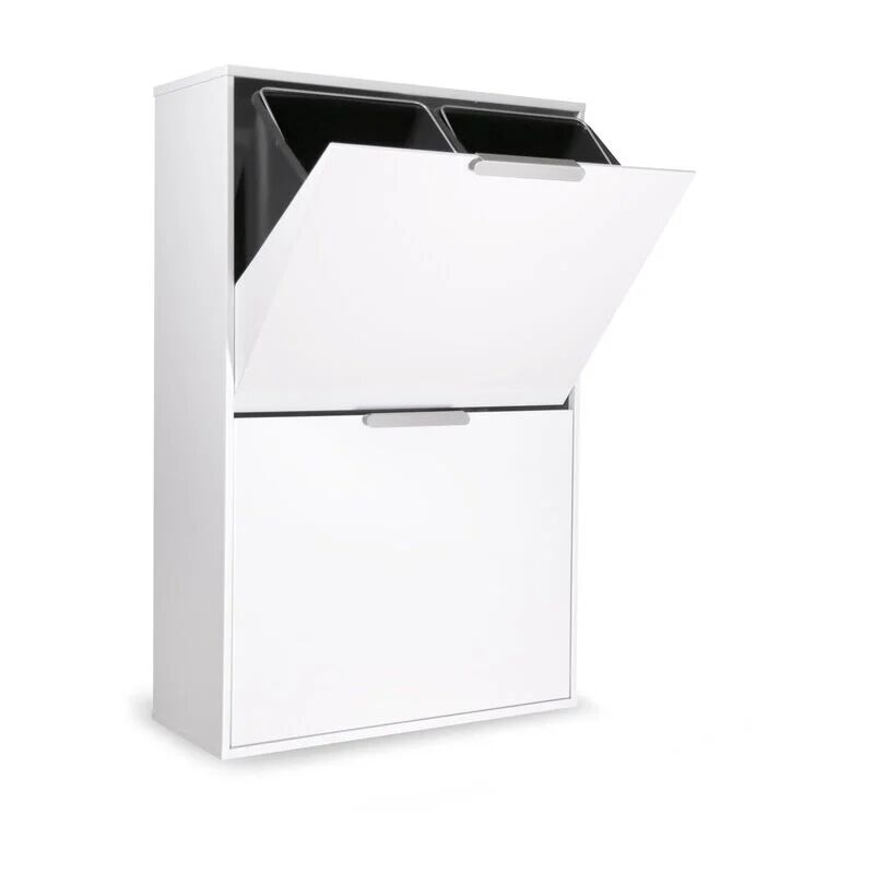 Arregui - Ecoclas Cubo de basura y reciclaje de acero, mueble de reciclaje, blanco, 4 cubos: 4 x 17 l (68 l) CR601-E - Blanco