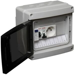 DEBFLEX Caja De Jardín Estanca Ip65 Inter Diff Con Disyuntor Y Enchufe DEBFLEX Caja De Jardín Estanca Ip65 Inter Diff Con Disyuntor Y Enchufe