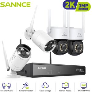 Sannce - 3mp Wireless Surveillance System Camera Nvr Ir Night Vision Two Way Voice Motion Detection Wifi Cctv Security Camera Kit Sannce - 3mp Wireless Surveillance System Camera Nvr Ir Night Vision Two Way Voice Motion Detection Wifi Cctv Security Camera Kit