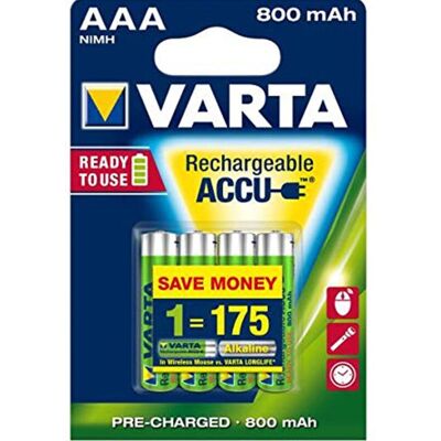 Trade Shop - 4 Pile Varta Mini Stilo Batterie Ministilo Aaa Alkaline Ricaricabili 800mah Hr03 - Trade Shop - 4 Pile Varta Mini Stilo Batterie Ministilo Aaa Alkaline Ricaricabili 800mah Hr03 -