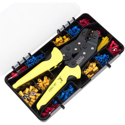 WAY Kit De Crimpadora De Alicates Para Terminales Aislados, 24-14 Awg, 280 Conectores De Terminal, 40 Bridas WAY Kit De Crimpadora De Alicates Para Terminales Aislados, 24-14 Awg, 280 Conectores De Terminal, 40 Bridas