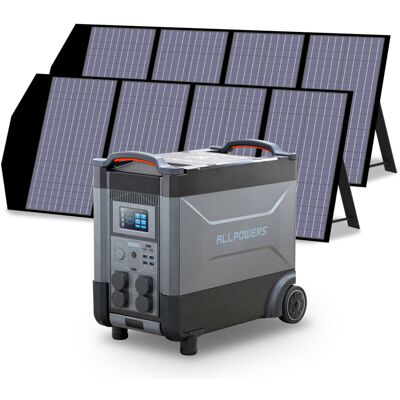 Allpowers Estación De Energía Portátil R4000 Con 2 X 140w Paneles Solares, Batería Lfp De 3456wh, 4 Tomas Ca 4000w (6000w Pico), Carga Rápida De 1.2h, Generador Solar Para Acampar, Cortes, Ups Backup Allpowers Estación De Energía Portátil R4000 Con 2 X 140w Paneles Solares, Batería Lfp De 3456wh, 4 Tomas Ca 4000w (6000w Pico), Carga Rápida De 1.2h, Generador Solar Para Acampar, Cortes, Ups Backup