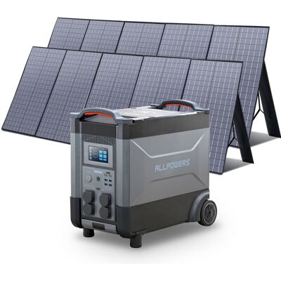 Allpowers Estación De Energía Portátil R4000 Con 2 X 400w Paneles Solares, Batería Lfp De 3456wh, 4 Tomas Ca 4000w (6000w Pico), Carga Rápida De 1.2h, Generador Solar Para Acampar, Cortes, Ups Backup Allpowers Estación De Energía Portátil R4000 Con 2 X 400w Paneles Solares, Batería Lfp De 3456wh, 4 Tomas Ca 4000w (6000w Pico), Carga Rápida De 1.2h, Generador Solar Para Acampar, Cortes, Ups Backup